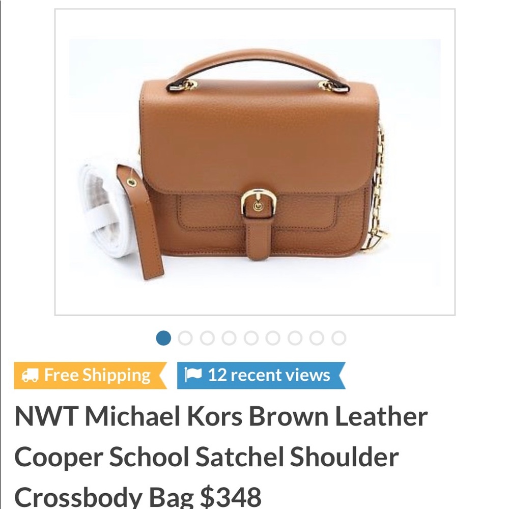 NWOT Michael Kors Brown Leather Cooper cross body